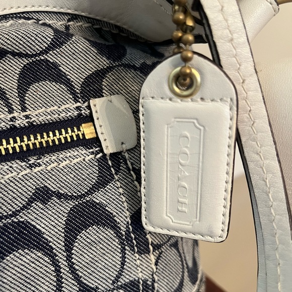 Coach 2008 Denim and Cream Leather Shoulder Bag - Picture 3 of 9